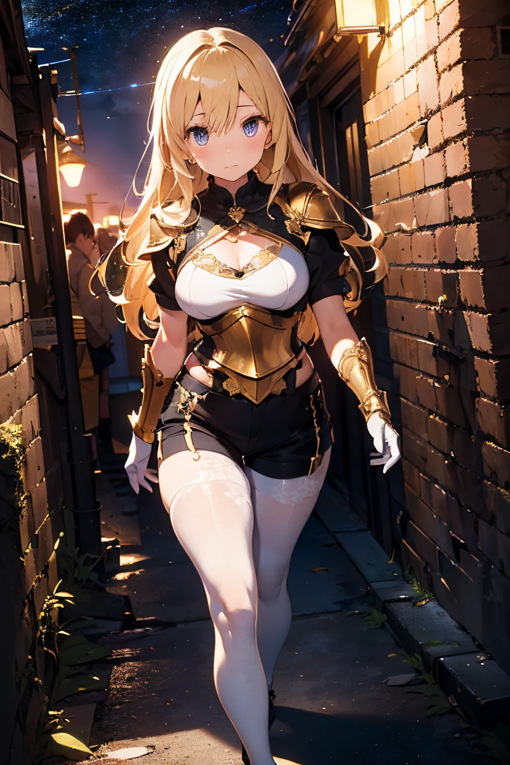 (in 8K, Raw photography, Best Quality, masutepiece: 1.2), high-definition RAW color photography, Professional Photography, Cinematic Light, (animesque: 1.2), a blond, ((ksdarkness, ponytail, x hair ornament, armor, shoulder armor, bodysuit, black gloves, Yellow dress, Black long skirt)), (Sharp face), (Detailed facial expressions), slenderbody, (FULL BODYSHOT:1.2), (High Detail Skin: 1.2), Angry, (Wet:1.5), buttocks are turned, (Underground Dungeon:1.2), Highly detailed facial and skin texture, A detailed eye, sideways glance, Spread your buttocks with your hands, Hands on the buttocks, Camel toe，from behind, Looking back, Insertion of transparent objects into the vagina,