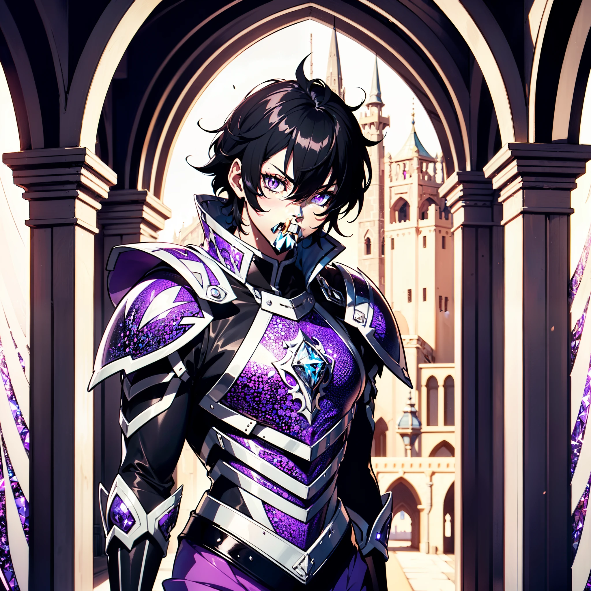 128K Ultra High Definition,
128K Ultra High Quality,
128K Ultra High Resolution,
Best Definition,
Best Quality,
Best Resolution,
Perfectly Detailed,
Perfectly Designed,
Extremely Detailed,
Extremely Designed,
Hyper Detailed,
Hyper Definition,
Hyper Quality,
Hyper Resolution,
Masterpiece,
(((Anime))),
Body Shot,
(((Boy))),
Handsome,
Muscular Body,
(((Black Mid Hair))),
(((Purple Eyes))),
(((Hyper Detailed & Perfectly Designed With Ultra High Quality White Diamond Warlord Armor))),
(((Inside Of Medieval Royal Palace Background Scenery))),