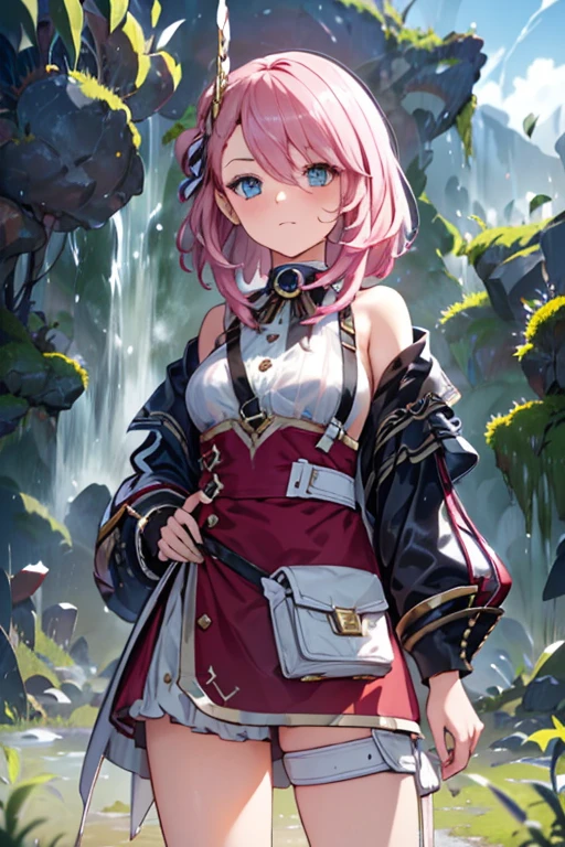 (masterpiece, best quality;1.3), extremely detailed, ultra detailed image, 1girl, Charlotte, genshin impact, pink hair, cute