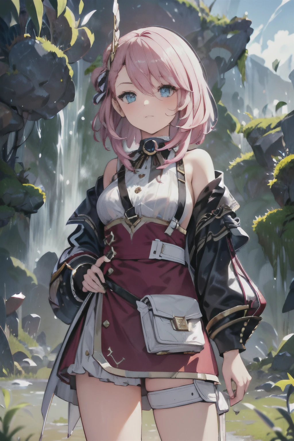(masterpiece, best quality;1.3), extremely detailed, ultra detailed image, 1girl, Charlotte, genshin impact, pink hair, cute