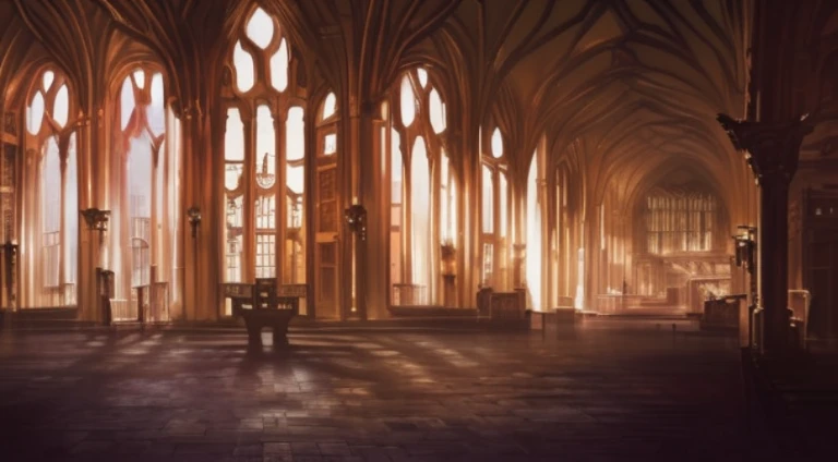 There was a big room,There are lots of windows and a bench, Anime background art, interior background art, palace background, cathedral background, dance hall background, Epic spacious courtyard, dramatic lights. concept-art, Anime landscape concept art, beautiful anime scenes, Concept art stunning atmosphere, arte de fundo, Gothic epic library concept, anime backgrounds, inside a palace