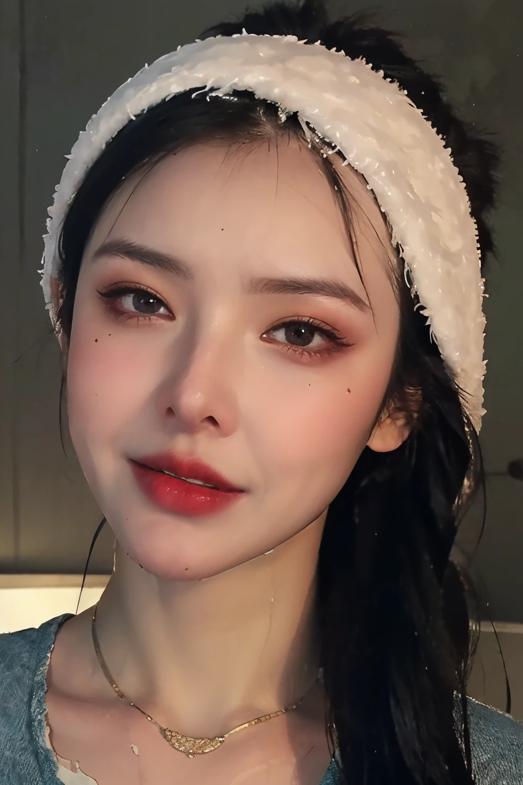 The highest image quality, tmasterpiece, super tall:1.4), Number of photos, 1 girl in,Highly Detailed Face and Skin Textur, 詳細な目, photorealistic eye, beautiful detailed eyes, (Realistic skin), Attractive, Ultra-high sharpness, hyper realisitc, Very meticulous, the golden ratio, (sweatshirts, water leakage, hori&#39;It&#39;s too dark, be desperate, compassionate, Poor, 电影灯光, watery big eyes, watery big eyes, (Torn clothes: 1.5), ((wetclothes: 1.4)), shoulder, True rain, Wet hair, ((Korea, of the whole body))