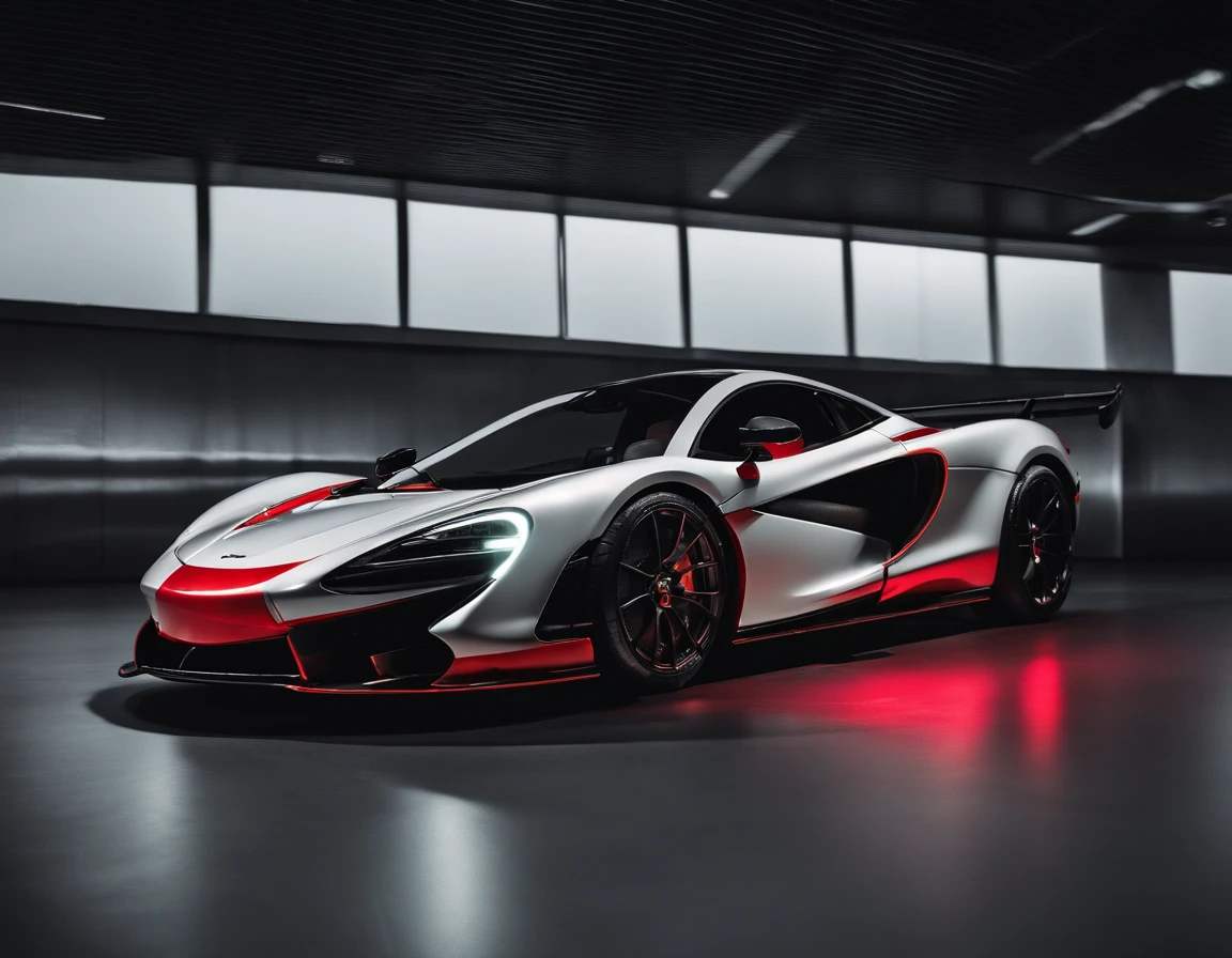 Um carro mclaren vermelho esportivo na cidade ::n_ desenho, Low imperfection, qualidade baixa, boneco jogo