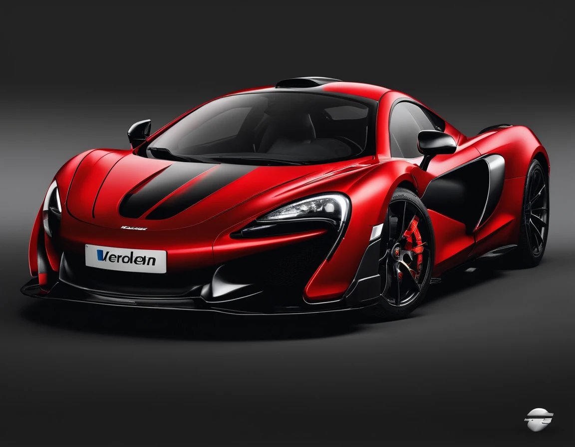 Um carro mclaren vermelho esportivo na cidade ::n_ desenho, Low imperfection, qualidade baixa, boneco jogo