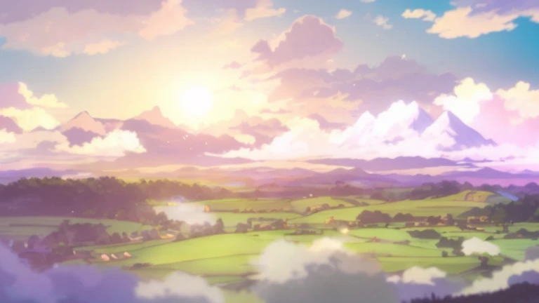 lindo cenario,There are mountains and clouds, Studio Ghibli Sunshine, Anime countryside landscape, Anime beautiful peaceful scene, Shinkai sincerely. —h 2160, Anime landscapes, beautiful anime scenery, beautiful anime scenes, studio ghibli sky, Anime landscapes, Makoto Shinkai's style, Screenshot of the animated movie, studio glibly makoto shinkai