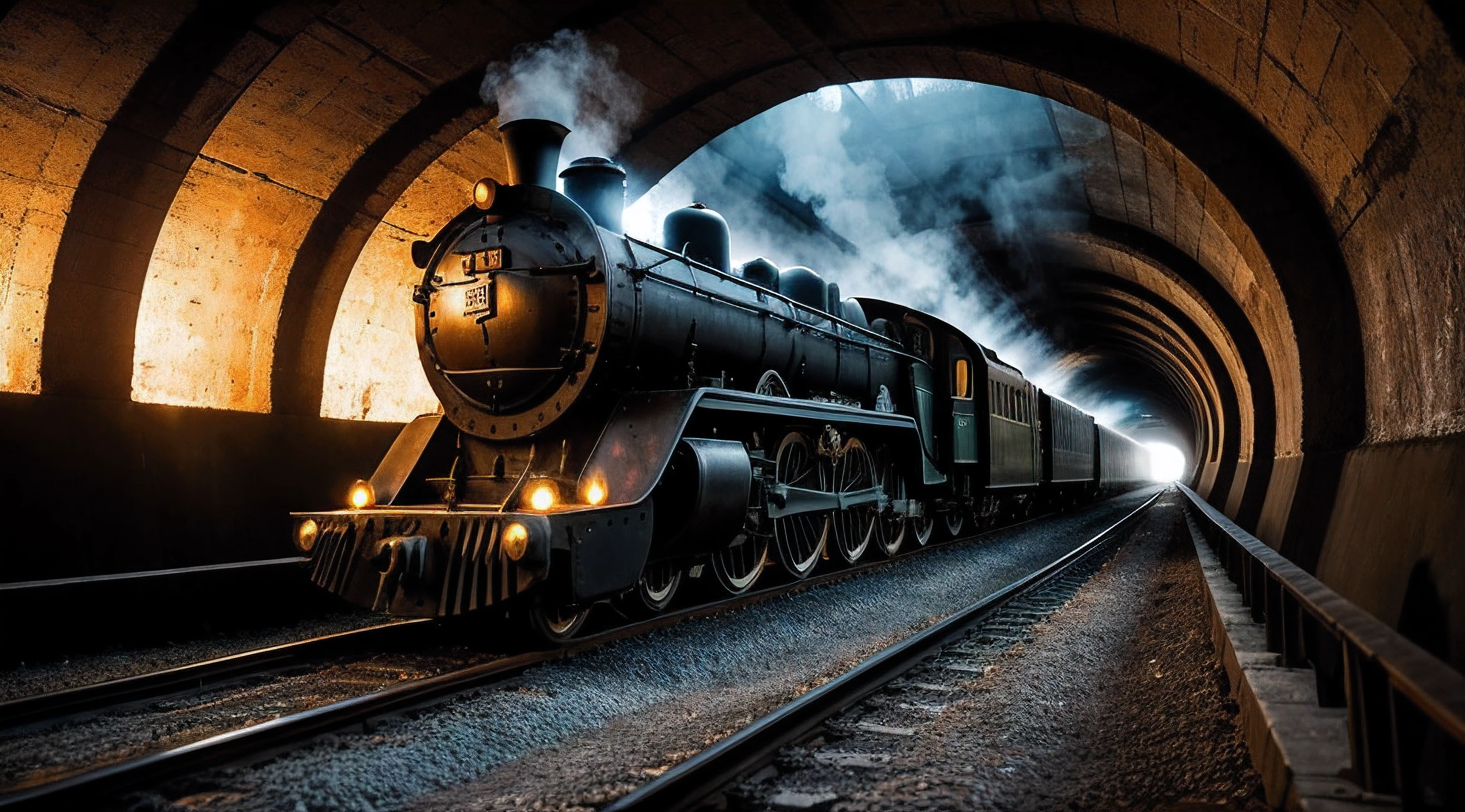 «»In this captivating and photorealistic scene, We witness a magnificent steam locomotive passing through a dark tunnel, Its powerful light pierces the darkness and casts an eerie glow that creates an atmosphere of anticipation and mystery...
The steam locomotive is an engineering marvel, Its metallic body shines proudly as it ventures through the dimly lit passage.. Billowing smoke from the locomotive's chimney adds to the mystique, envolviendo la escena en un velo de intriga.
A medida que avanza la locomotora, The tracks beneath him stretch into the darkness, Llevar la mirada del espectador hacia lo desconocido. The tunnel walls are rough and aged, exuding a sense of history and adventure as if this train has traveled through time.
The glow of the locomotive light acts as a guiding beacon, illuminating the path ahead and revealing fragments of the tunnel details, mock what lies beyond the next turn. Shadows dance and play on the tunnel walls, adding to the enigmatic aura.
The photographer captures this enchanting moment, freeze the locomotive's journey and the anticipation ahead. The image is meticulously bathed in soft, warm lighting., Aumentar el contraste entre la luz y la oscuridad, y mejorar el realismo de la escena.
The resolution of the image is 8K, permitiendo detalles intrincados en la estructura de la locomotora, The tunnel walls, y el juego de luces y sombras. Photorealistic style brings this magical moment to life, Make the viewer feel transported to a time of exploration and wonder.
Esta imagen es perfecta para capturar la nostalgia de los trenes a vapor, evocando un sentido de aventura y curiosidad, o create an atmosphere of mystery in storytelling. (((Locomotora de vapor, Dark tunnel, Resplandor espeluznante, Atmosphere of anticipation, humo ondulante, Luz iluminadora, enigmatic aura, guide beacon, Shadows and mystique, soft warm lighting, 8K resolution, Estilo fotorrealista)))»»
