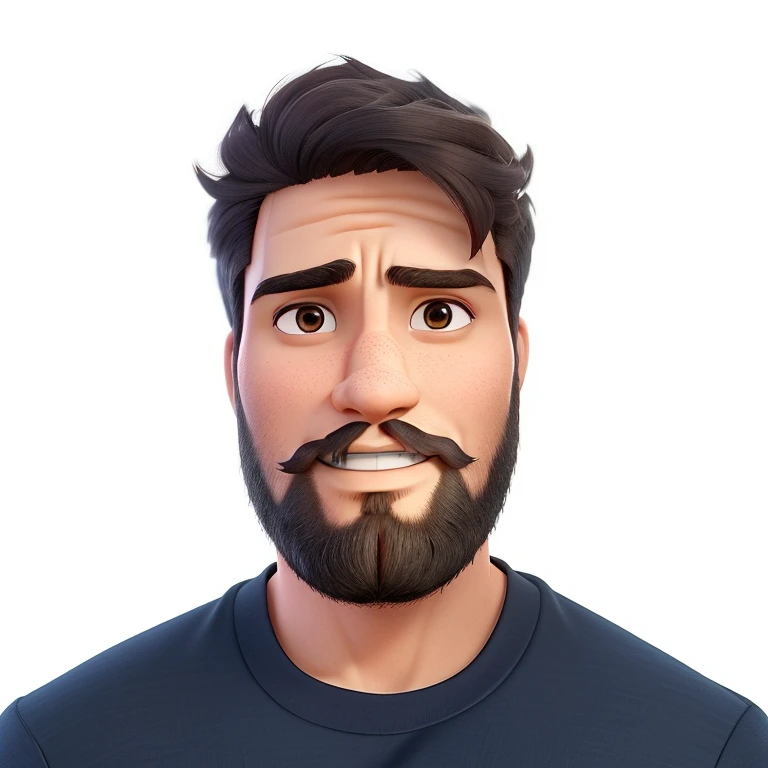 Um homem com barba parado na frente, illuminated by the light of a lamp, contra o pano de fundo de uma biblioteca
