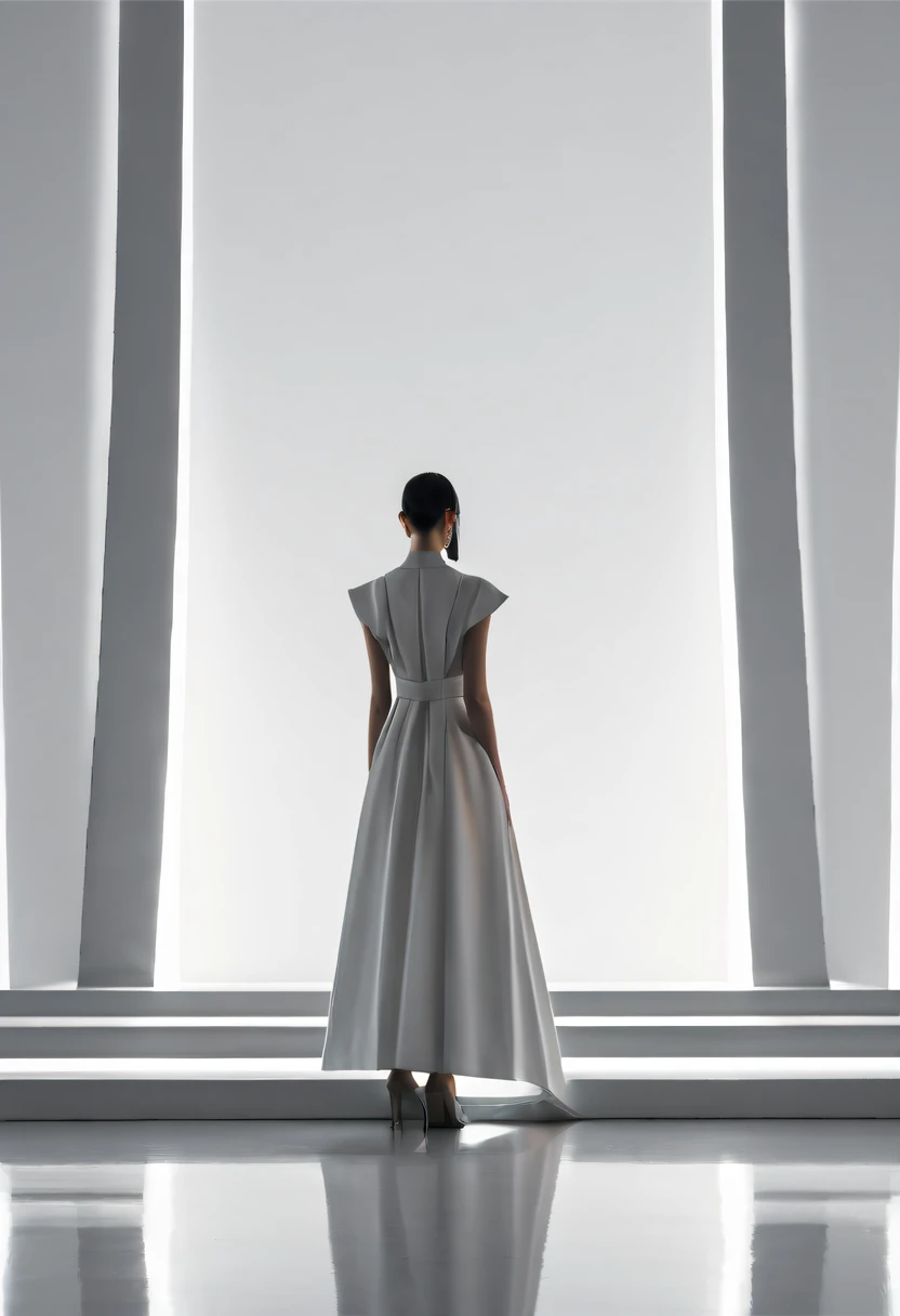 (maximalist:1.5),Fashion show,A beautyful girl,siluette,
