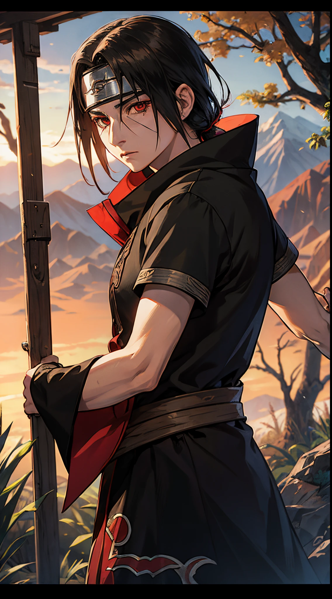 itachi uchiga,armadura de Skyrim, bosque