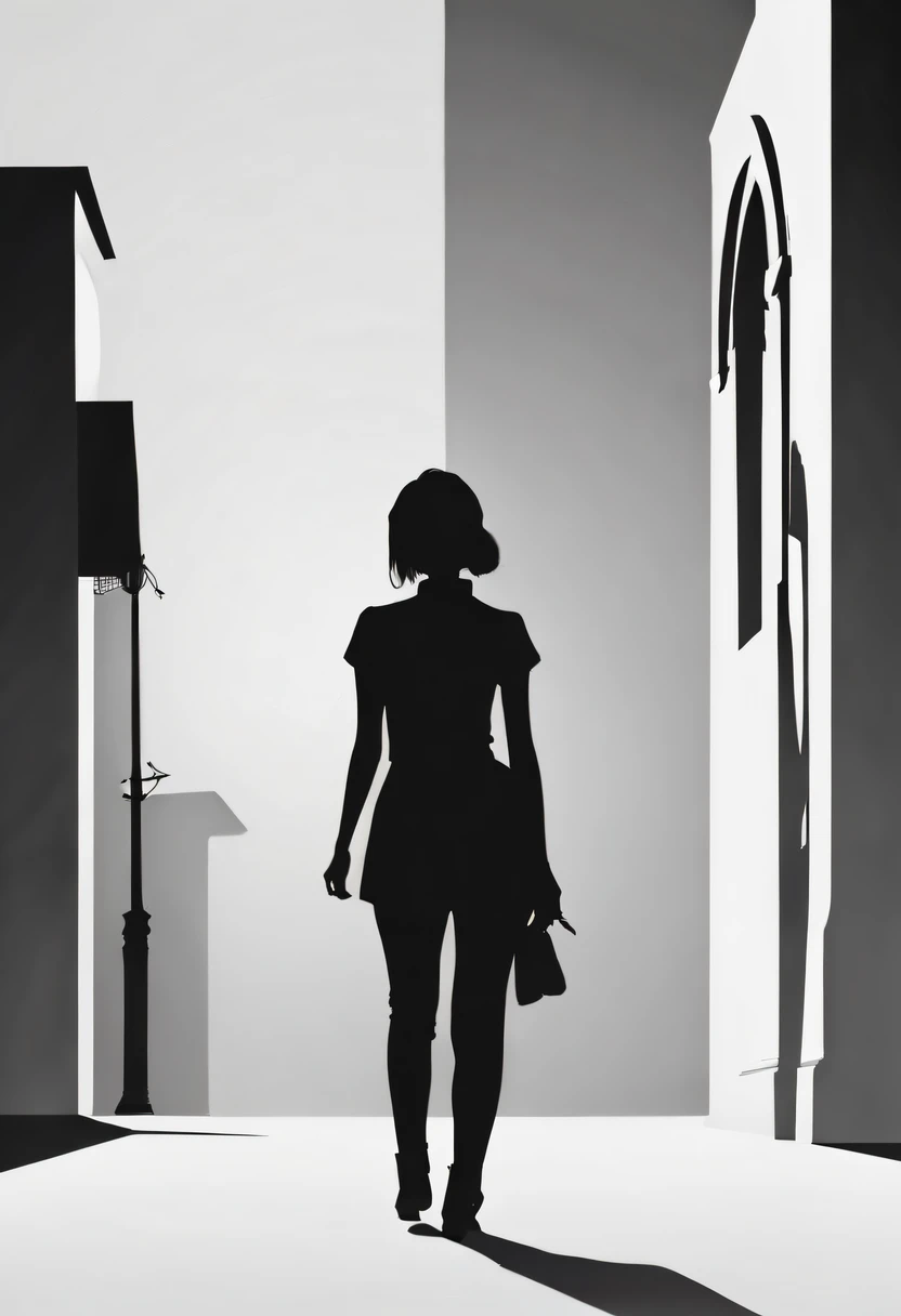 minimalist girl,siluette,