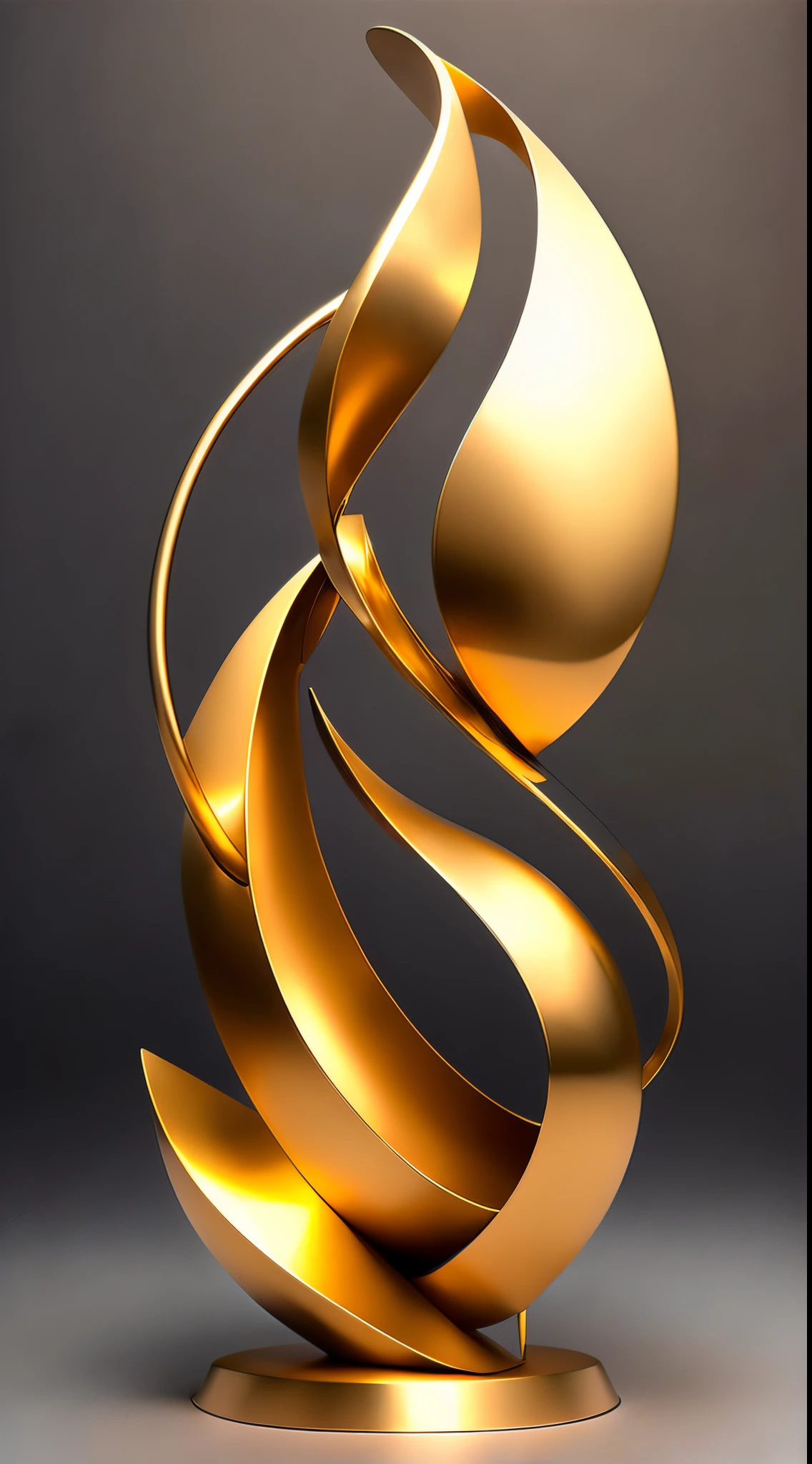 (minimalist:1.5)，(Metal sculpture of a beautiful girl:1.3)，(Lines are curved and smooth:1.2)，golden colored，(rainbowing:1.1)，abstract sculpture，minimalistic background，Line winding sculpture，(Best quality at best，ultra - detailed，Best Best Illustration，The best shadow，tmasterpiece，A high resolution，professionalartwork，famousartwork），heavy metal style，Post-industrial style，A futuristic，Delicate curves,Stylized abstract sculpture of beautiful girl,heavy metal style，postmodern industrial style，hyper realisitc，metallic  luster，metalictexture