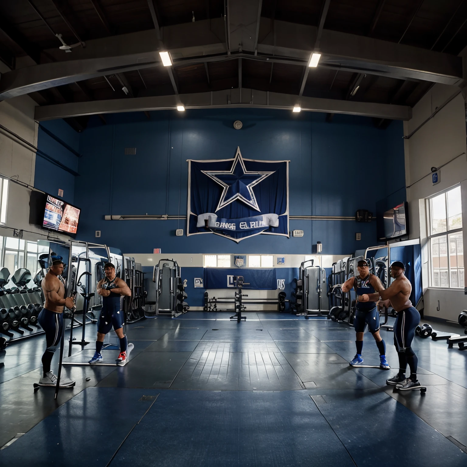 NFL Dallas Cowboys Logo working out at gym