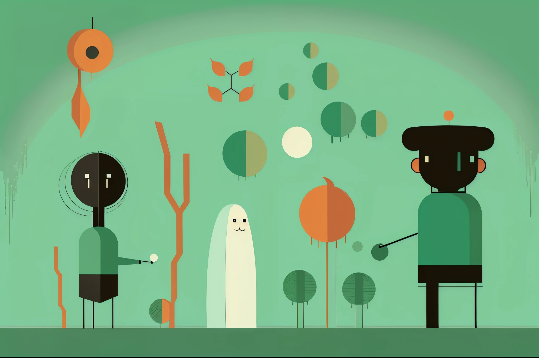 minimal art，Agnes DenesArt Style，stickfigure，Vector graphicouse，8K分辨率
