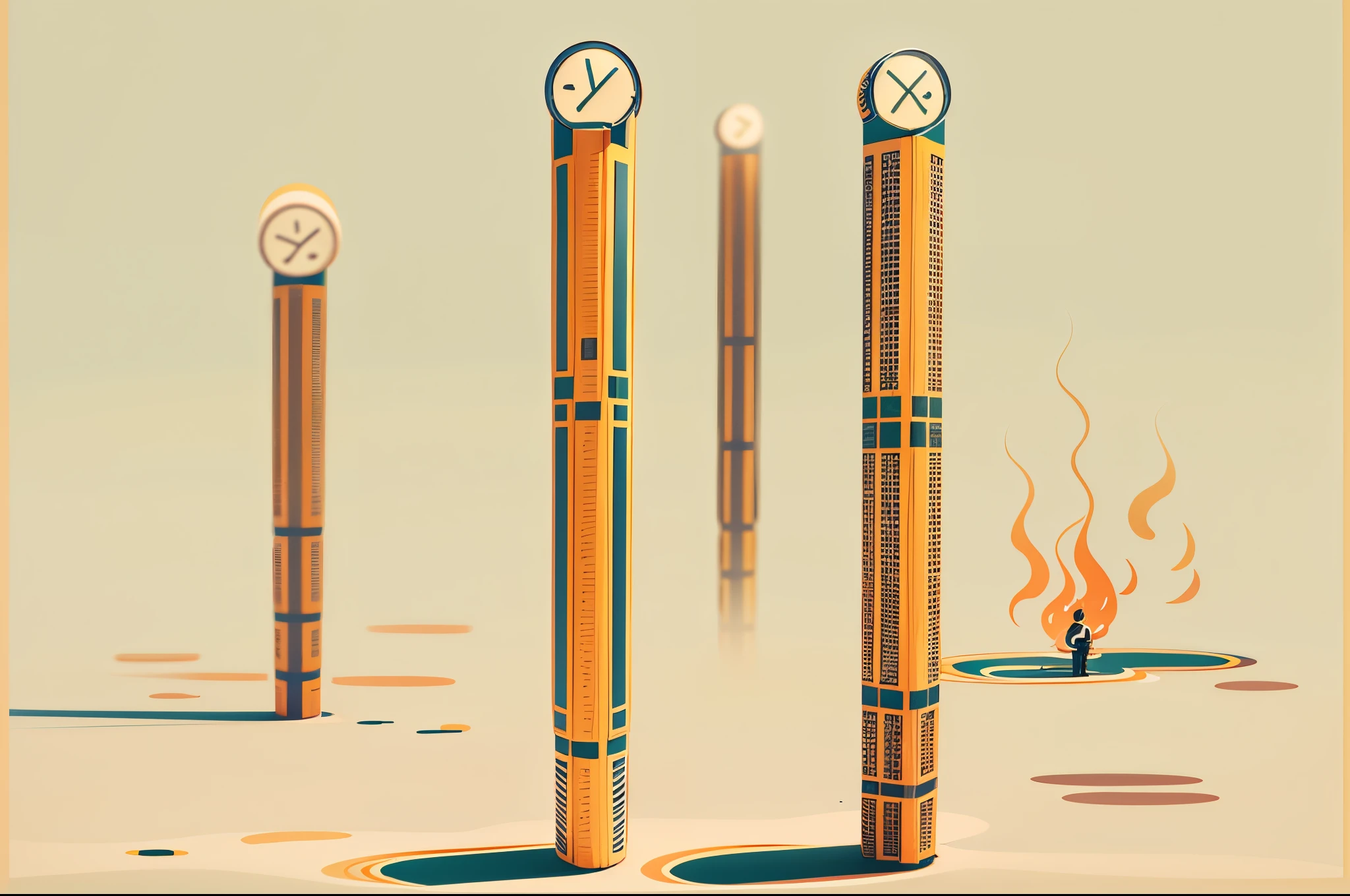 minimal art，Agnes DenesArt Style，Matchstick man，Vector graphics，8K分辨率