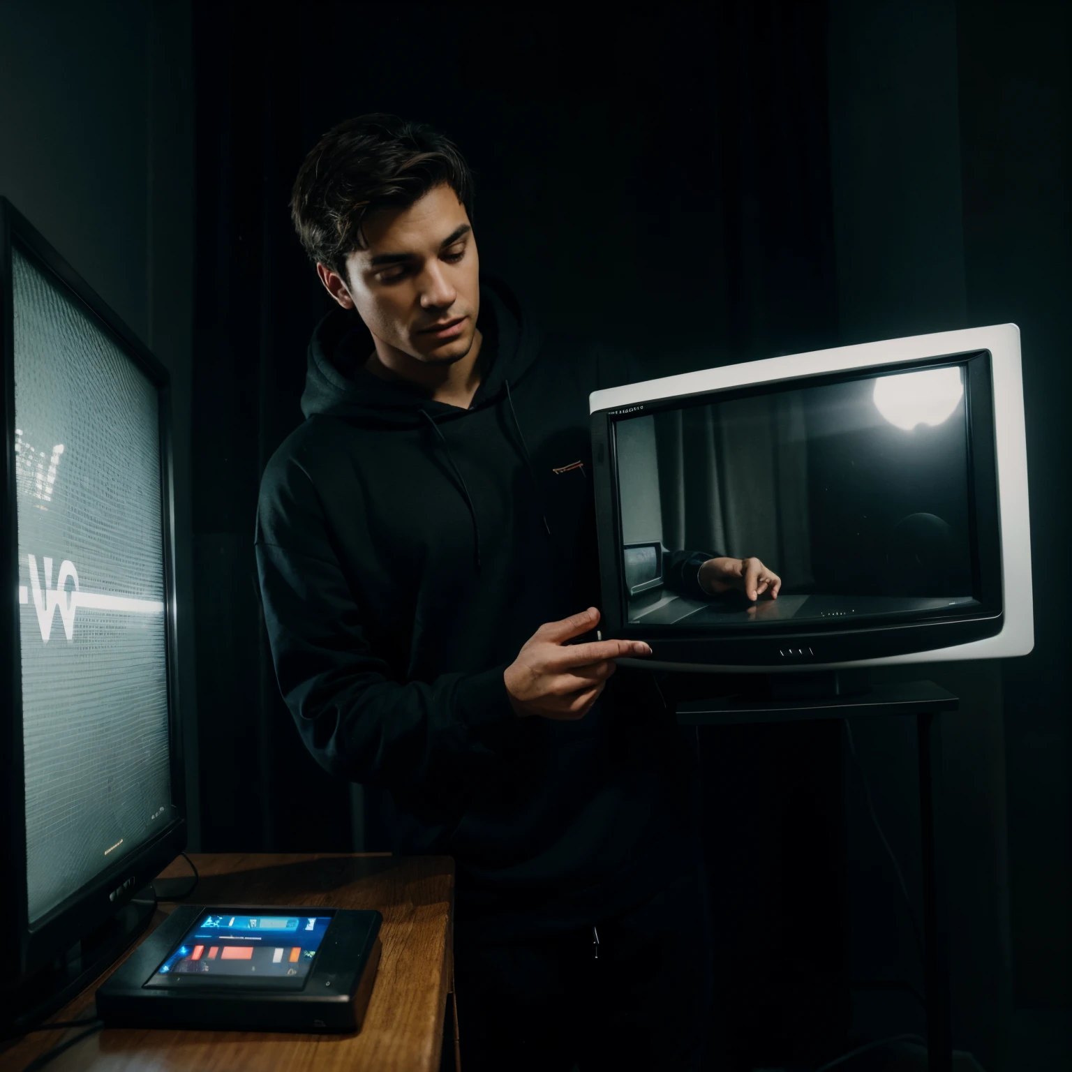 I want a guy in a room with led lights and guiding for youtube