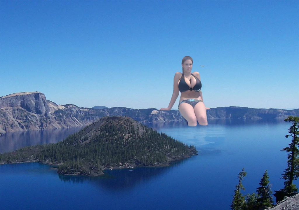 black bikini, (gigantic sagging breasts:1.4), (colossal breasts:1.4), (cleavage:1.1)