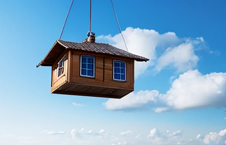 house floating in the sky