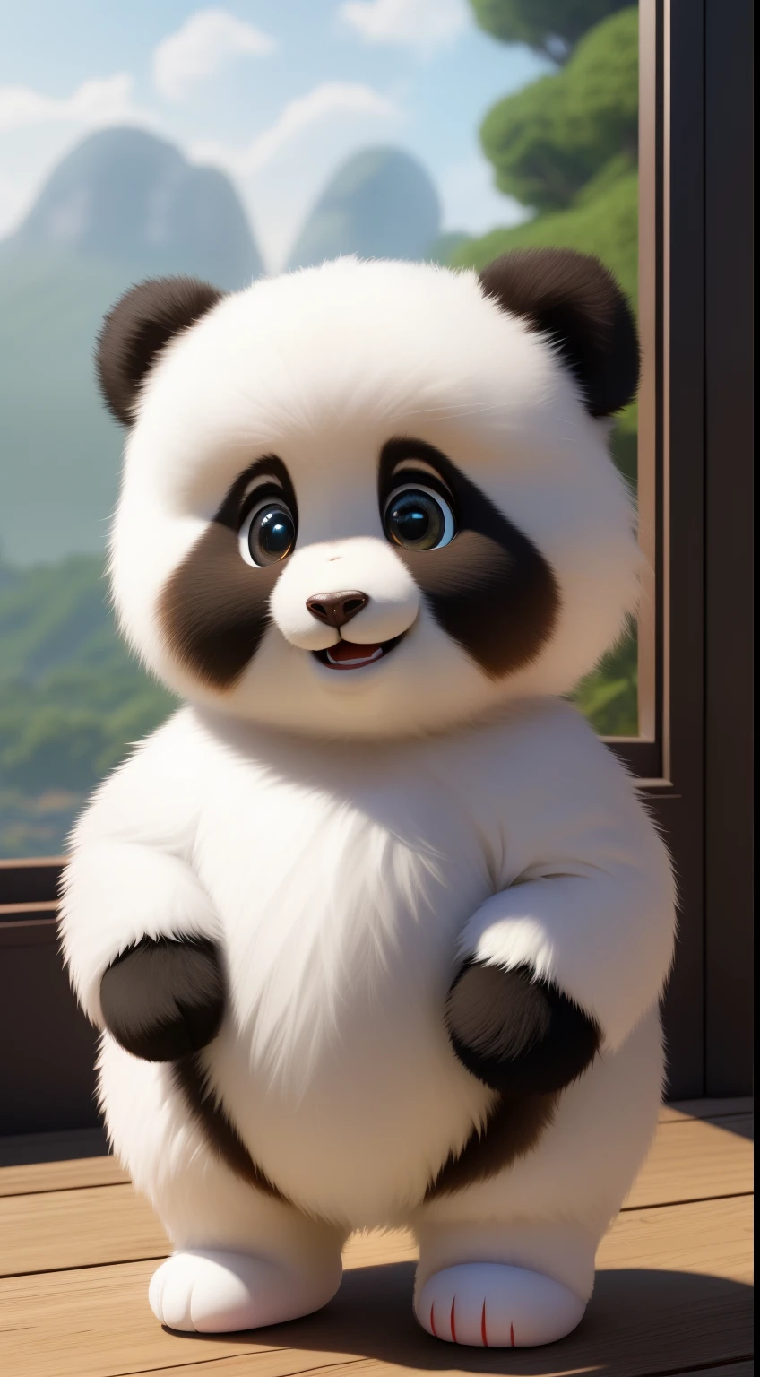 (masterpiece), (best quality), (ultra-detailed), (full body:1.2), Super cute, Baby, Pixar, Baby panda in pajamas, Big bright eyes, Fluffy, Smile, Delicate and fine, Fairy tales, Incredibly high detailed, Pixar style, Bright color palette, Natural light, background with pure color, Octane render, Trending on Artstation, Gorgeous, Ultra wide angle, 8k, HD, Realistic