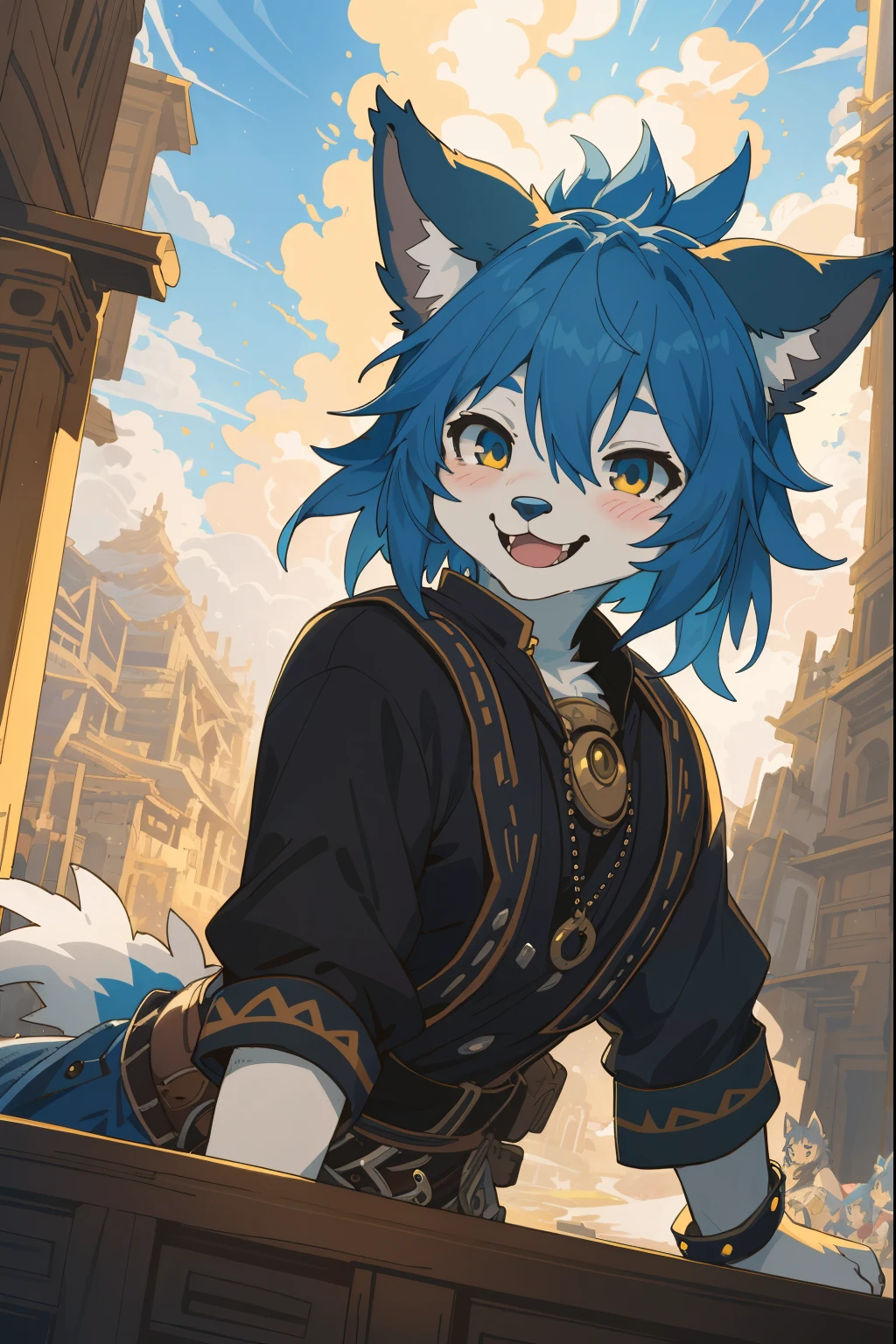 cover_page, highres, top quality, best quality, paid reward available, High-quality illustrations, unparalleled masterpiece, perfect artwork, absurdres, super high resolution, detailed background, Arcana punk, Beautiful World Heritage, 6+boys, 6+girls, Happy, joyful(Photos of solo travelers)(kemono, furry anthro)cinematic lighting, dynamic angle,