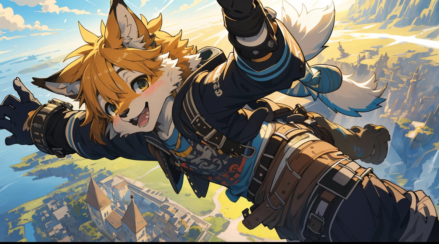 cover_page, highres, top quality, best quality, paid reward available, High-quality illustrations, unparalleled masterpiece, perfect artwork, absurdres, super high resolution, detailed background, bio punk, Beautiful World Heritage, 6+boys, 6+girls, Happy, joyful(Photos of solo travelers)(kemono, furry anthro)cinematic lighting, dynamic angle,
