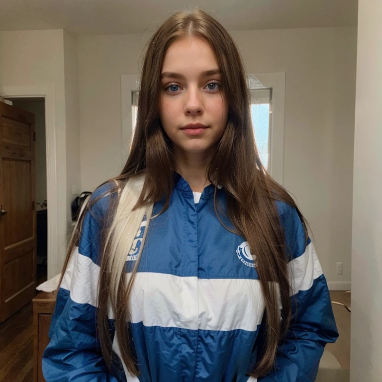 brown hair blue eyes white woman long hair