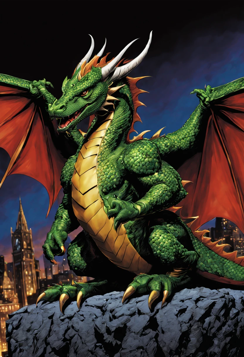 by Brian Bolland and Neal Adams, Cute Dragon, dynamic pose, enhance, intricate, (best quality, masterpiece, Representative work, official art, Professional, unity 8k wallpaper:1.3)
