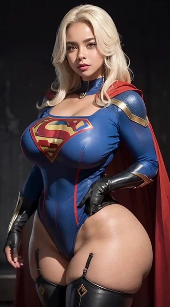 Emily a black African woman, com pele muito escura, de 45 anos com cabelos escuros, geralmente preso em um coque ou rabo de cavalo. His eyes are dark and expressive, transmitindo sua personalidade e sexy, Supergirl africana de cabelos negros deitada nos escombros、Traje esfarrapado、seios grandes e cheios、looking at the camera, sweating:1.2), (Wet), sexy, Corar, (Tentador Adulto) voluptuoso, Curvy, (Seductive dynamic pose) (seios pendurados), (clivagem profunda). She has an average height Sobre 1,70m, com seios grandes e flacidos, muito grandes e flacidos, seios muito fartos, Sagging Tits, sagging breast, quadris enormes, BBW. Emily a superhero muito sexy, super sexy, Usar roupas da supergirl, roupas supergirl rasgadas, destruidas, decote sexy. Ela costuma usar pouca maquiagem, preferindo um visual natural. best quality, Realistic photo, photo de corpo inteiro, deitada nos escombros, a lot of sweating, muito suada, bunda visivel