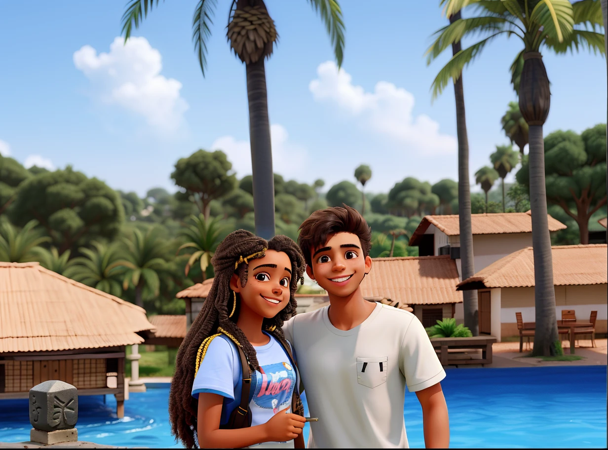 Dois jovens, felizes, very sharp