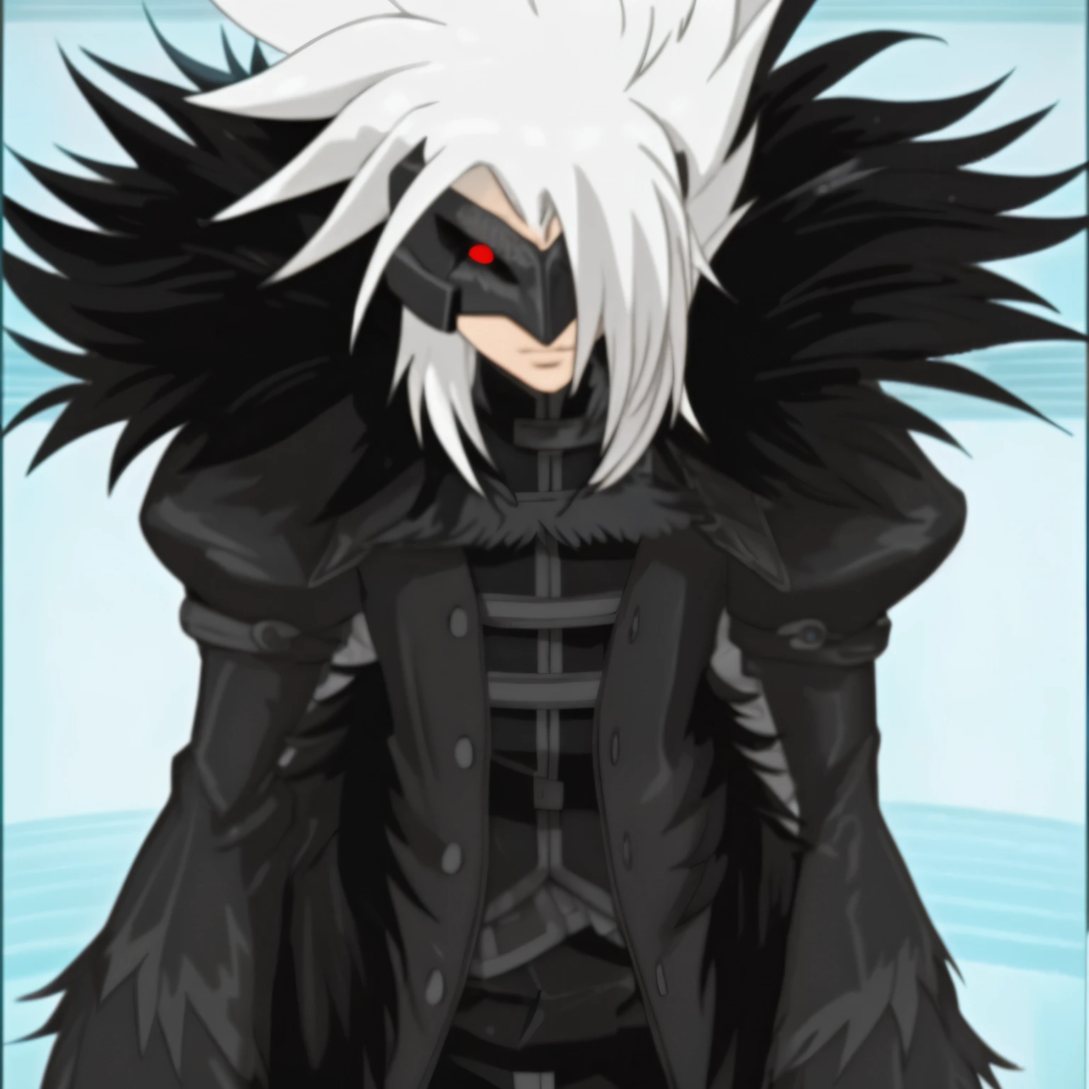 a close up of a person with a white hair and black clothes, he has dark grey hairs, shinigami, inspired by Zoltan Boros, sephiroth, killua zoldyck black hair, anthropomorphic raven knight, black fur armor, dapper dream demon, beautiful male god of death, a silver haired mad, reaper of night!!!!