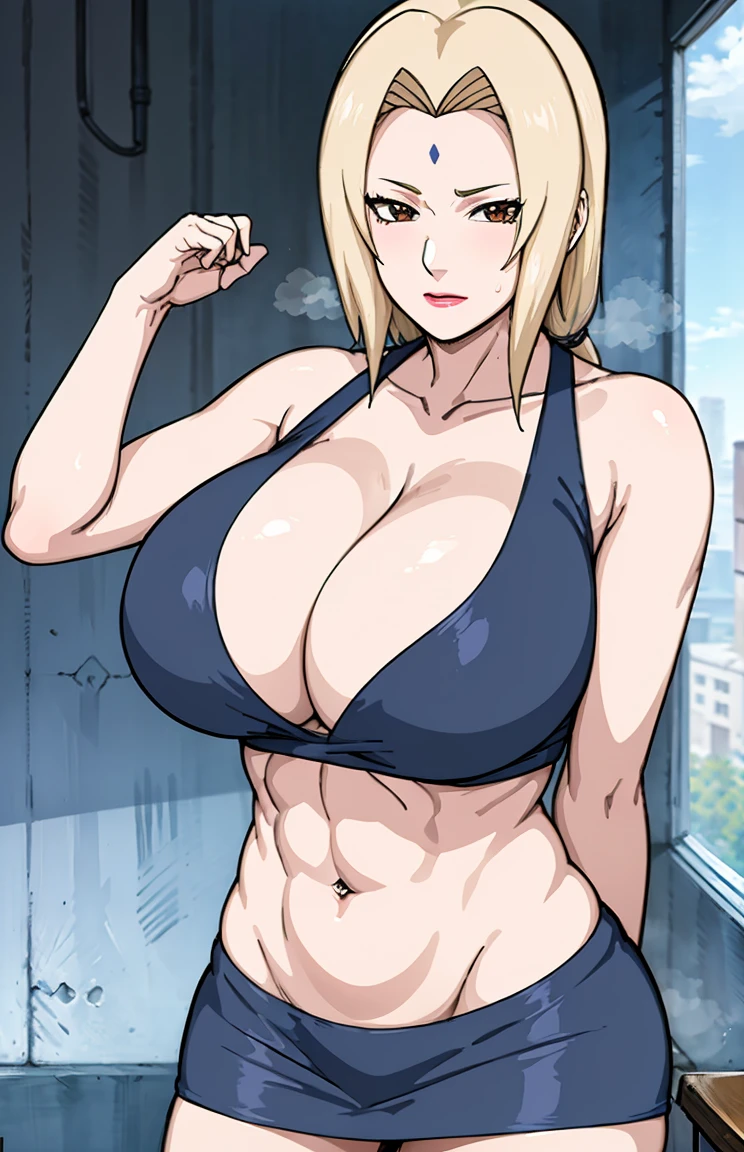 Big titlack tight skirt, full bodyesbian, cleavage, Good anatomy, Masterpiece, Best quality, 4K, 8K, Professional photography, Soft light, Sharp focus, 1 girl, Blonde hair, in class room, Blonde hair, Spin-off of banks, Detailed face+Brown eyes, Open lips, lipstick, perspire,Sweat a lot,Blushlush,Be red in the face,I had a lot of sweat on my face,Blushlush),(stooped,Buttresigboobs,Enchanting pose,A sexy pose),deep navel show:1.3,front view,(sports bra):1.3,toned abs,long oval shaped navel that seems deep and big:1.3,front view:1.3