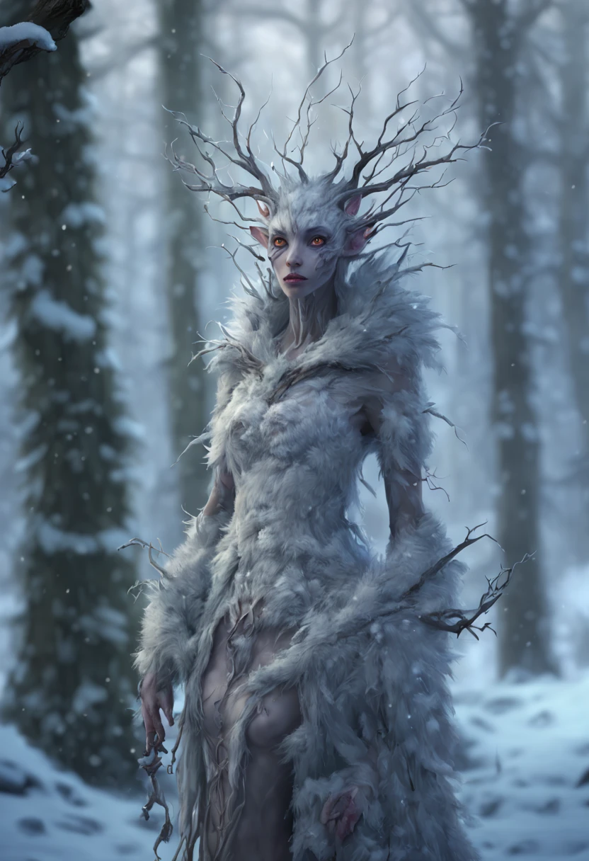 A transparent, giant white life form was standing there. Its body was perfect. It had two hands and two legs, a mouth, a nose, and two eyes, but it did not have ears. There were two horns on its forehead, pointing forward, It looked holy and beautiful. Even some of the most beautiful individuals of the human race, It was so beautiful and natural, containing supreme mysteries, it would have looked like an innocent and lovable, it had the supreme power of the throne.