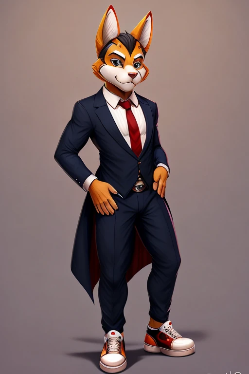 lili pups in Suit and sneakers,