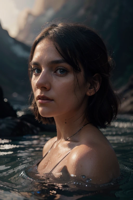 35mm photography, white cropped top, beautiful earth filled with water and lava, perfect eyes, sharp focus, 8k HD, crazy detail, intricate, Caenorhabditis elegans, atmospheric 4k hyper-detail, cinematic sensibility, sharp focus, masterpiece, color, surreal, vivid colors, (very detailed CG unity 8k wallpaper), intricate, high detail, sharp focus, realistic, symmetrical, volumetric lighting, beautiful, rich dark masterpiece, Dan Mumford and Mark M. Astrophotography in the style of Simonetti