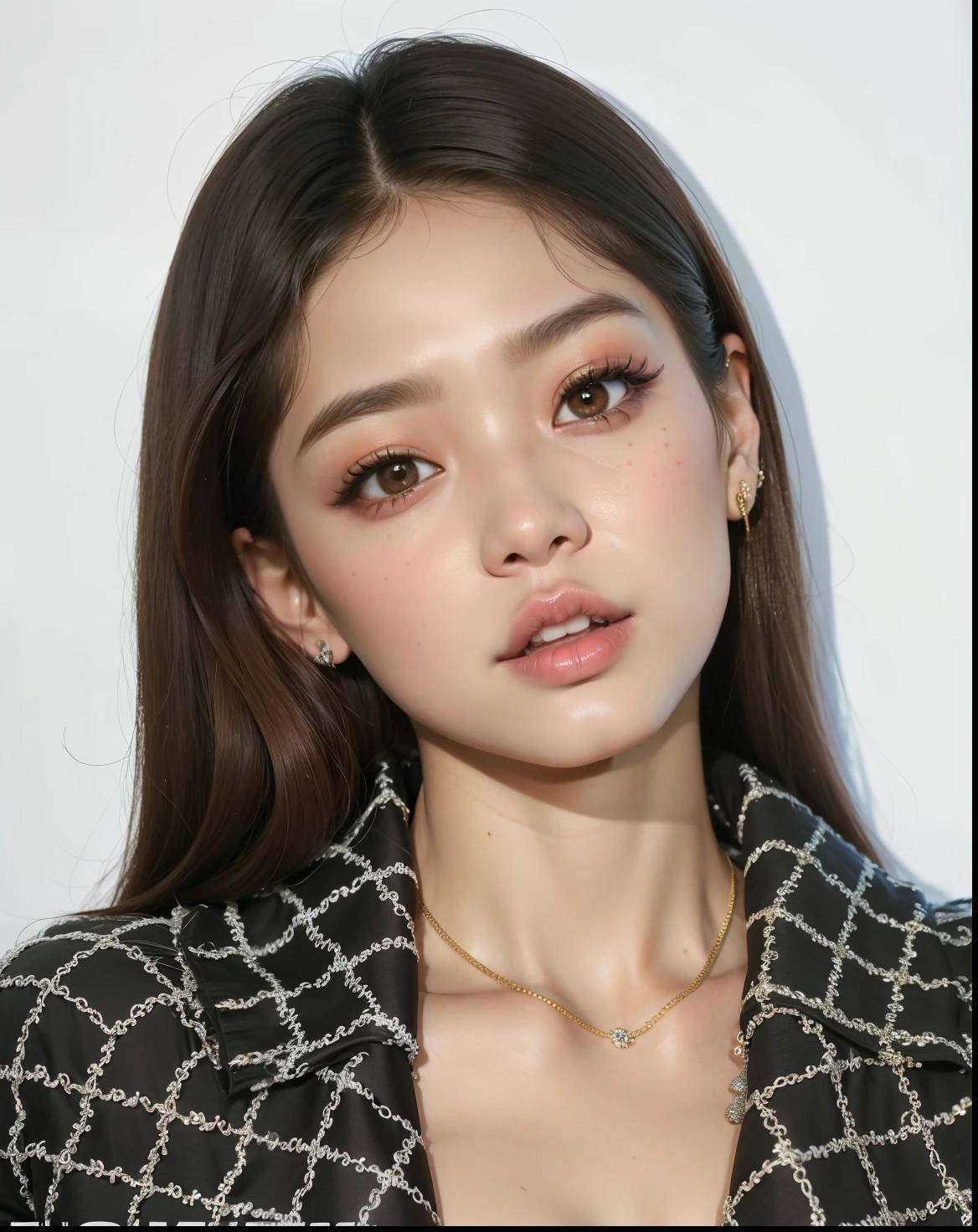 um close up de uma mulher com cabelos longos usando um vestido preto e branco, jennie blackpink, Parque Roseanne do Blackpink, Retrato de Jossi de Blackpink, jossi do blackpink, maquiagem sul-coreana popular, Jisoo do Blackpink, Retrato Jisoo Blackpink, jisoo do blackpink, Mulher sul-coreana bonita, maquiagem coreana popular, Heonhwa Choe, Lalisa Manobal