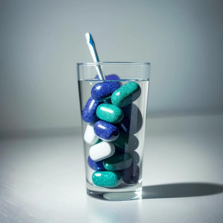 there  a pill with many pills in it on a blue surface, pills and medicine, offering the viewer a pill, highly capsuled, pills, taking mind altering drugs, medicine, by Sebastian Vrancx, healthcare, drugs, hyperrealistic illustration, beeple daily art, ultra realistic 3d illustration, by Artur Tarnowski, (best quality,4k,8k,highres,masterpiece:1.2),ultra-detailed,(realistic,photorealistic,photo-realistic:1.37),HDR,UHD,studio lighting,ultra-fine painting,sharp focus,physically-based rendering,extreme detail description,professional,vivid colors,bokeh. Attention：Original art by Tupu.
