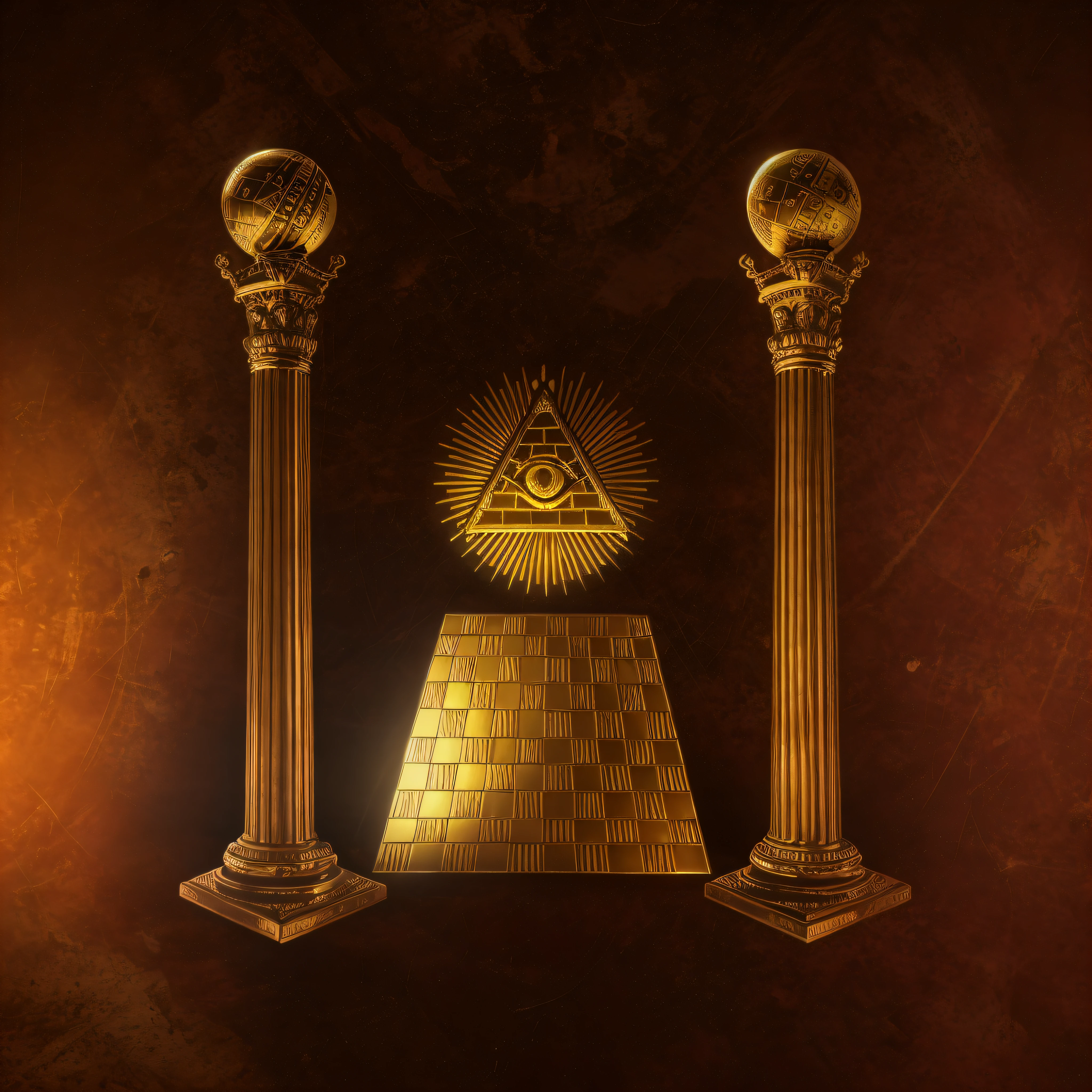 ((Masonic column with globe at the tip)) alta qualidade (circunstanciado) (intrincado) (8k) (HDR) (papel de parede) (Cinematic lighting) (foco nítido)