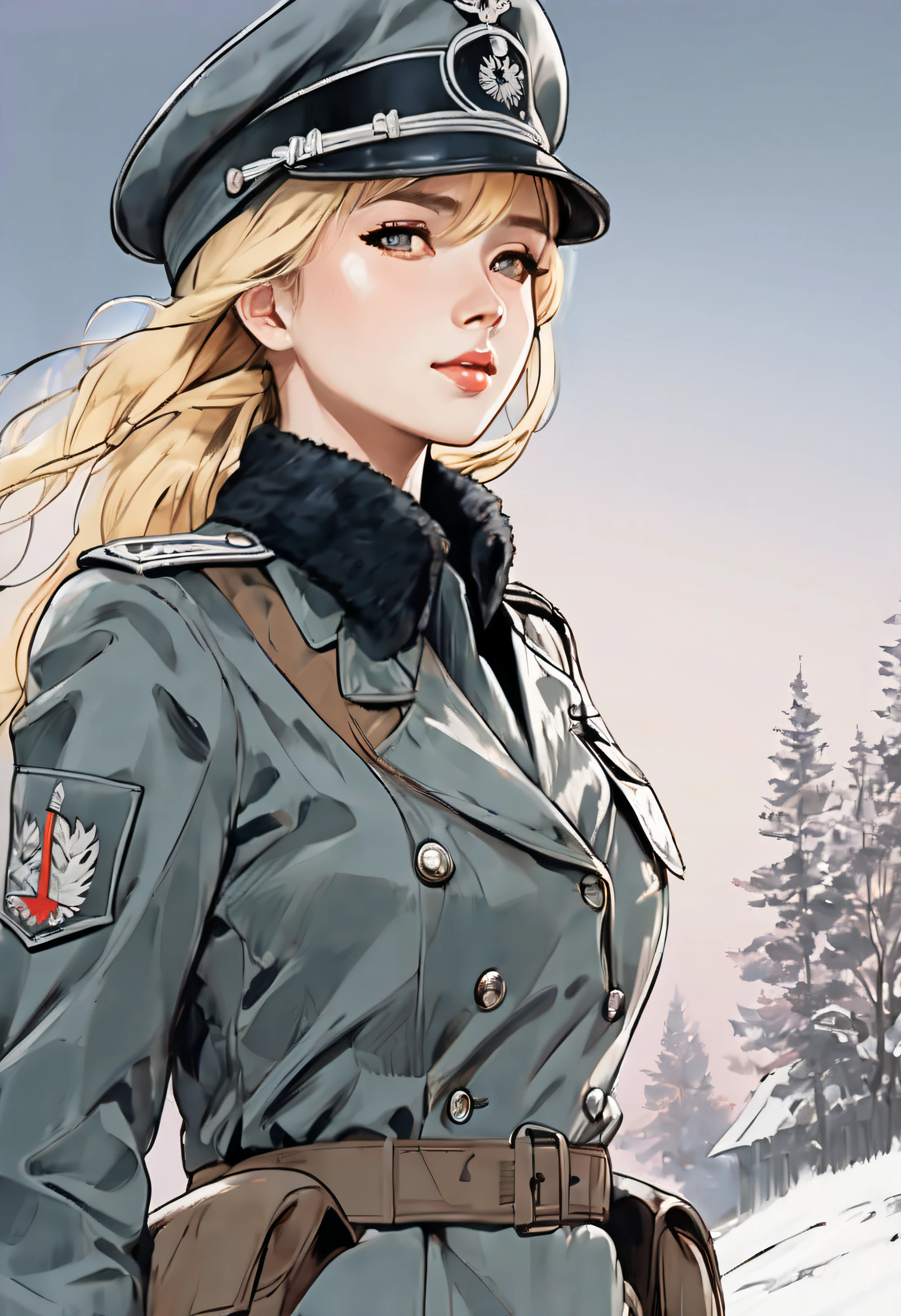 photo of S118_RileyRasmussen, a stylish woman, as a (soldier:1.2), in a (snowy birch-forest:1.1), wearing a (camouflage-uniform:1.2), (winter), (8k, RAW photo, best quality, depth of field, ultra high res:1.2), (absurdres, intricate, photorealistic, masterpiece, ultra-detailed, Unreal Engine:1.3)