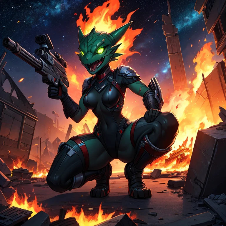(((by fluff-kevlar, by Zackary911, by Kenket, by Kilinah))), a running ((Kobold antrum, extremely detailed, extremely detailed legs, extremely detailed arms, extremely detailed face, perfectly detailed eyes, perfectly detailed anatomy)), (detailed Kobold)) wearing a long cloak, muscular abs, Kobold black horns, Kobold tail, messy white hair, (orange thigh highs), ((black micro-thong:fire_pattern_design_thong)), shirtless, front view, looking at the observer with a smile, perspective, finely detailed claws, punk style, adventure backpack, perfect drawn eyes, punk style spike bracelets and collars