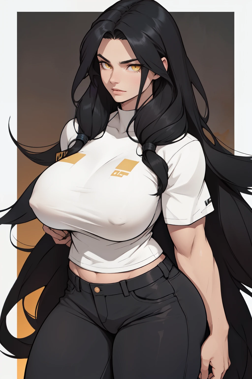 1 girl muscular pale skin muscular muscular muscular black hair yellow eyes huge breasts muscular muscular long hair long hair long hair long hair long hair long hair long hair long hair huge breasts long hair long hair long hair long hair muscular muscular long long long long long long long long long tight shirt tight pants