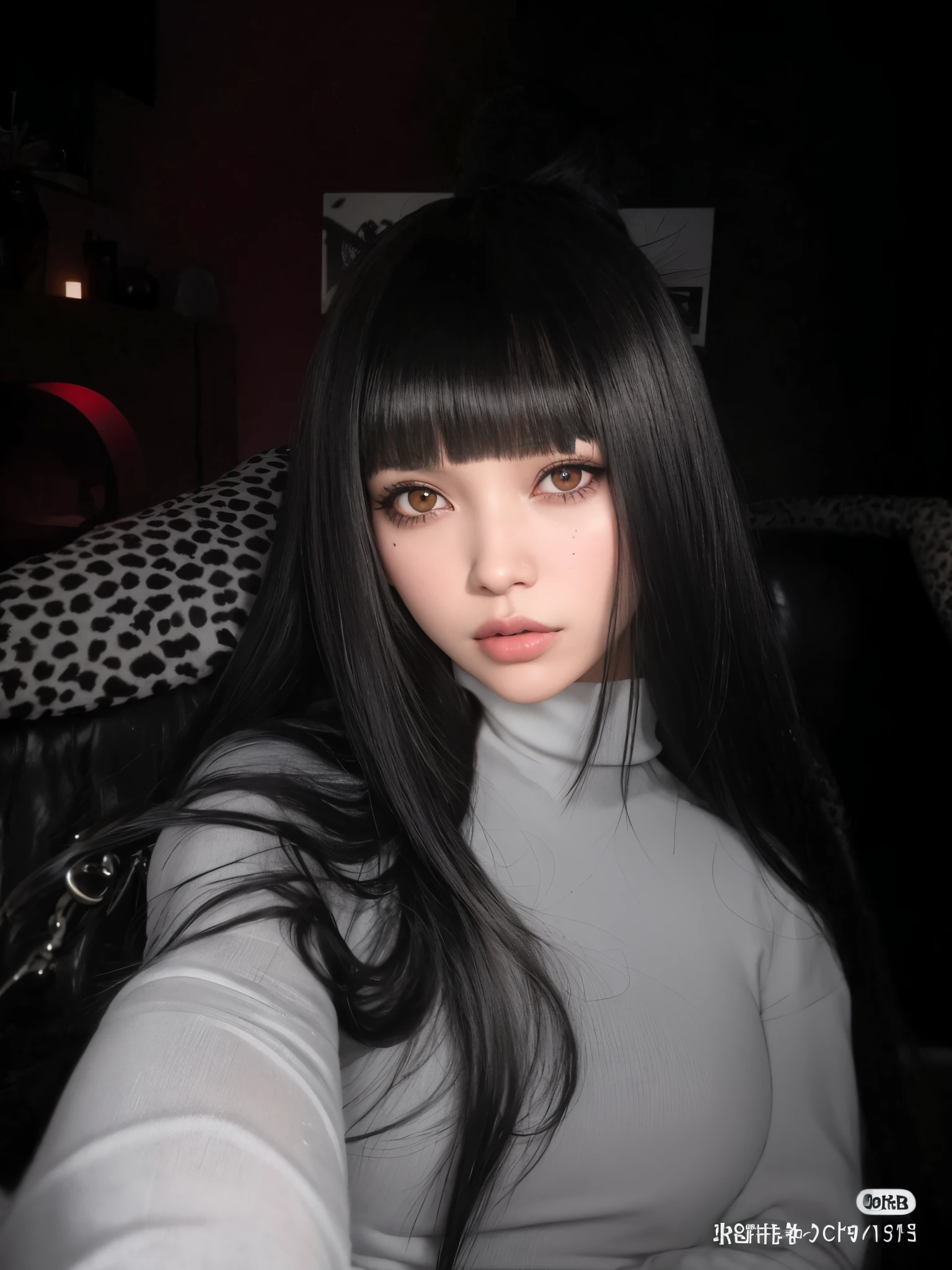 mulher arrogante com longos cabelos pretos e franja posando para uma foto, Ela tem cabelo preto com franja, cabelo blackbangs cabelo, preto hime corte cabelo, cabelo preto longo com franja, franja preta, O corte Hime, cabelos escuros longos com franja, cabelo preto e franja branca, Sui Ishida com cabelo preto, cabelo arrumado com franja, com franja completa
