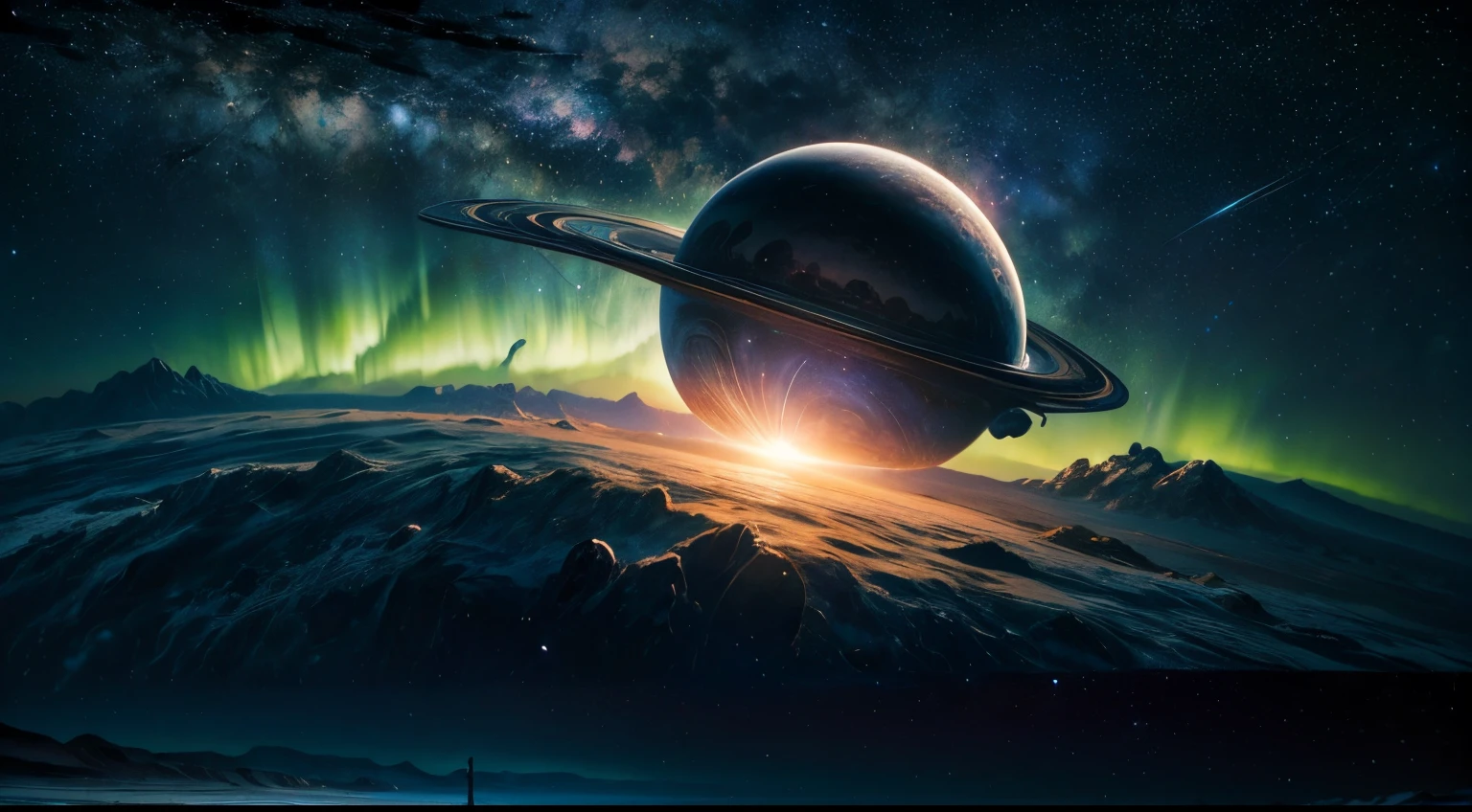 (La mejor calidad,4k,8k,Altas Resoluciones,Obra maestra:1.2),Ultra detallado,(realista,fotorrealista,fotorrealista:1.37),arte planetario,sistema solar,cielo nocturno,estrellas brillantes,Cosmic Wonders,Cuerpos celestes,planetas en movimiento,Orbiting planets,space exploration,astronomy,Viaje interestelar,exoplanetas,alien worlds,galaxias distantes,Nebulosas,viveros estelares,Explosiones estelares,Milky Way Galaxy,intergalactic journey,cosmic dust,Continuo espacio-tiempo,Materia oscura,revelando el universo,Belleza infinita,astrophotography,Galactic Adventures,universo misterioso,Cosmic Energy,Explorando lo desconocido,Constelaciones estelares,Celestial Navigation,stellar dynamics,Deep space exploration,CosmicLandscapes,vista de astronauta,universo espectacular,Paisajes impresionantes,horizontes lejanos,Espacio luminoso,Estrellas pulsantes,cosmic ballet,Paisaje lunar,visiones de otro mundo,enigmatic space,cosmos cautivador,ever expanding universe,auroras coloridas
