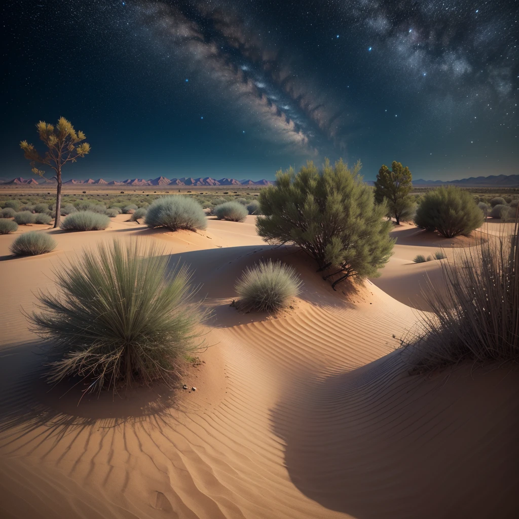 desert wasteland,Plateau Rocheux and desert, Garrigue,Nuit,espace , voie lacté, oasis , verdure