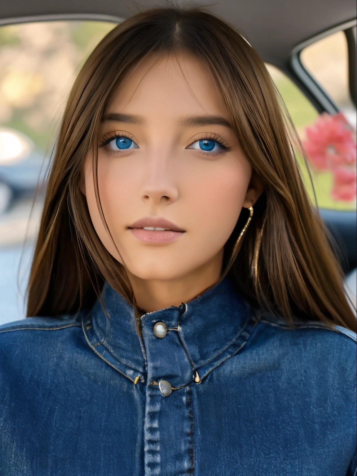 feature、una imagen、Extraordinaria belleza、oval jaw、Delicate feature, rostro hermoso.、El cabello、Flequillo largo、cola de caballo larga、Ojos azul-verde brillantes、Arte SUD, Teniente , teta enorme, Sacar la lengua, con guantes de cuero negro, Belleza fresca, tight material, piel brillante, Piel luminosa, hermoso semblante