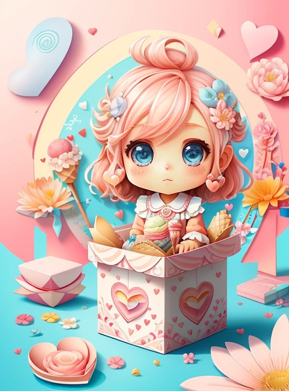 (ice creams, flowers, beautiful box, hearts), Munchkin ,Geometric multidimensional wall portrait, livro de arte, Tchibi,
Yang08k, Beautiful, Colouring,
Obras, of the highest quality, best quality, Arte Oficial, Beautiful and Aesthetic,