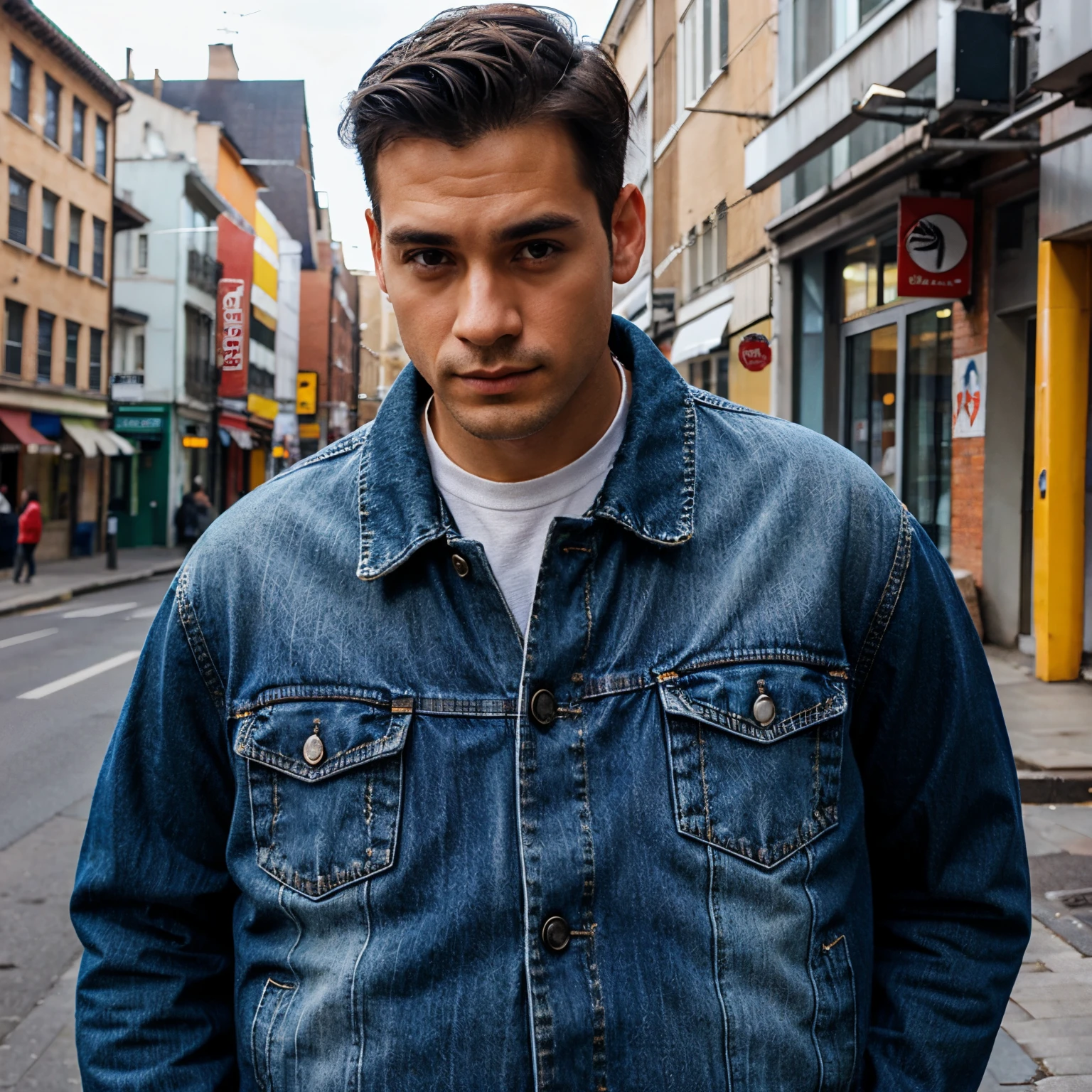 Turn my photo into model man with jacket & jeans.