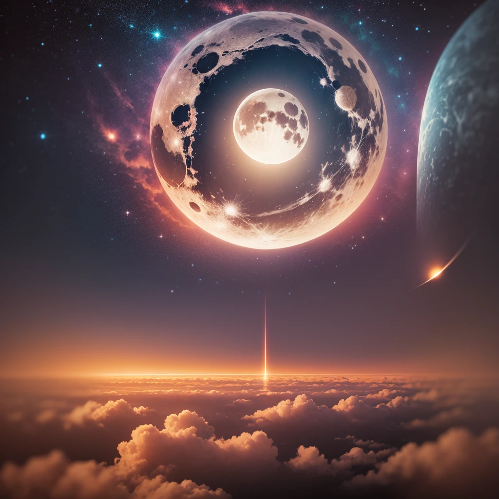 planete mars , ocean d'eau , espace , voie lacté , bien détailler , nuit , planète terre , soleil , étoiles , sunset , 4K , moon , ultra réaliste , couleur vive , beaucoup de detail ,
