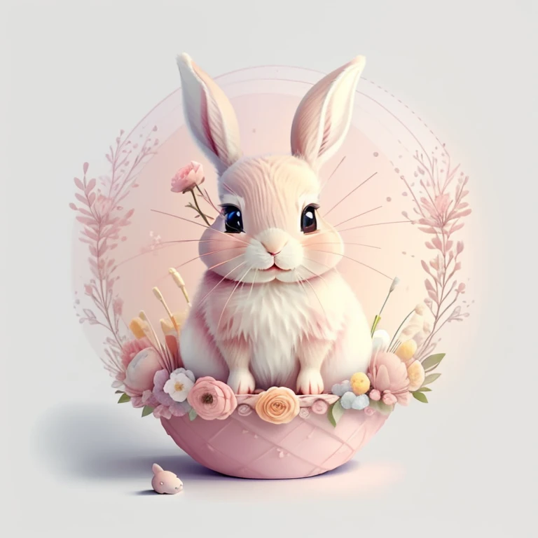 (cute baby rabbit smiling with a pink tutu and flowers), Munchkin ,Geometric multidimensional wall portrait, livro de arte, Tchibi,
Yang08k, Beautiful, Colouring,
Obras, of the highest quality, best quality, Arte Oficial, Beautiful and Aesthetic,