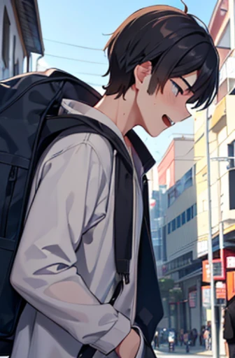 To a sexual daily life、(((cool male college students、cool male college students、cool male college students)))、((Cool but leaky male college students))、((layered clothes:1.1))、creation、dust particles、Smooth CG art、Onset of winter、(Cold)、Rational collapse、 Height difference、 Due to the onset of male love infection, very cool male college students become sexually active in the moment they stare at each other with a boy on the street.、 ( ( sexual excitement、An expression that seeks sexual desire)),2boys