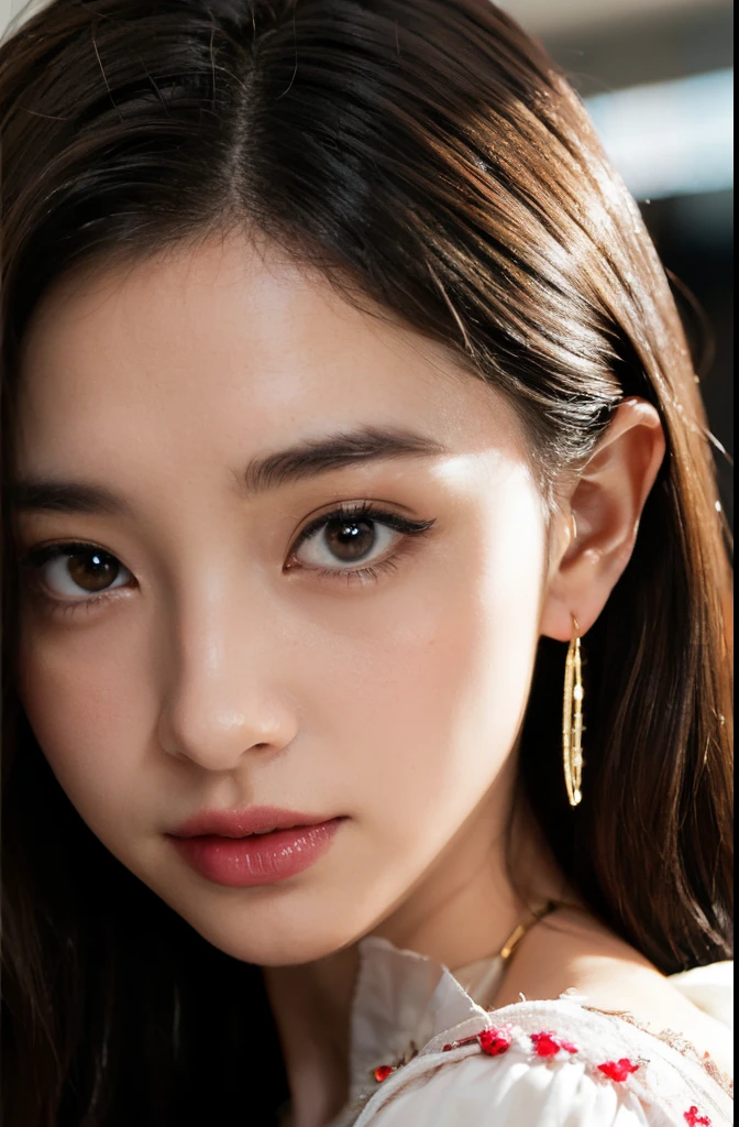 (Lovers 1 Girl), (Colossal tits:1.3), Airport lobby、Night view of airport in background、 ((Grab the viewer's hand)), (master piece: 1.3), (max resolution: 1.4), (UltraHD: 1.2), cinematric light, UltraHD, (Detailed eyes and skin), (detailed facial features), nffsw, 8K分辨率, Perfect Style, beautiful countenance、Highly detailed facial and skin texture、A detailed eye、二重まぶた、Glitter Eyeliner:1.2、white skin and pale cheeks:1.6、shiny little necklace and earrings,、Red Rouge:1.2、shiny lip:1.2、((FULL BODYSHOT:1.2))、((From a very intimate distance:1.0))、(Neat and snow-white blouse)、Women's Fashion Autumn、high-heels、(Layered Hair Style、dark brown hair)、medium-Long hair、(A very seductive smile:1.2)、Colossal tits:1.3