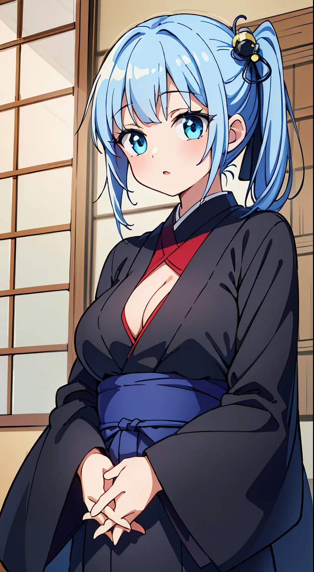 (Cute illustration:1,2),(Absurd realistic structure details),(High resolution complex and detailed text quality),(High-resolution microstructure、High poly 3 boobs D rendering correction),Methods of geometry,Careful explanatory anatomy,
BREAK,
1 beautiful girl, 1 person,Solo,(Cute:1.5),(Chibi:0.6),(kawaii:1.5),(Lori:0.5),( years olirl),Very detailed,colourfull,highest details,Clear skin,Beautiful skin,Shy,Very detailed,colourfull,highest details,Clear skin,Beautiful skin,Shy skin,1 beautiful girl,{Heterochromia,blue eyess,verd s eyes:1.9},star eye silhouette, BREAK,(pale blue hair, Medium length:1.4),(Side Ponytail,A little curly hair,Single-sided twisted blade,Princess Cut:1.3),(cleavage of the breast,Large breasts,Beautiful , gleaming skin,Clear skin, Beautiful skin,(best quality face),(Top quality glowing eyes),(Doya face,brave face:1.45), BREAK, (Japanese monk girl theme:1.5), (cassock:1.5) (very long black hakama:1.4), (wears beads on wrist:1.4), (Black robes of a monk with long Japan,Long Buddhist black robe:1.5), (Long sleeves:1.3),
BREAK,(during daytime), (Meditation Poses, Join palms together,Praying,own hands together:1.35), (Buddhist Prayer,sanskrit text, mandalas,Shining Circle, Team Light, Shining, aureole, effect, magical effect, Holylite:1.2), (Full body), Waterfall,depth of fields,
BREAK,wakame,wakame,wakame,(Cowboy Shot:1.4),
BREAK,(Blurry background:1.3),(absurderes, hight resolution, Super Detail Art),cel shading,Clear Color, Lonely optical effect, Beautiful pictures, Bright glow, mystic atmosphere,(Close-up of girl:1.1), Mystical light particle effect,manga influence, clean line drawings,